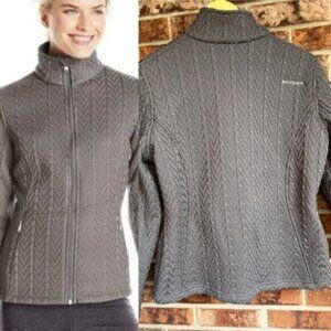 Spyder Women Major Cable Stryke Sweater  Jacket  Fleece Lined Grey M EUC